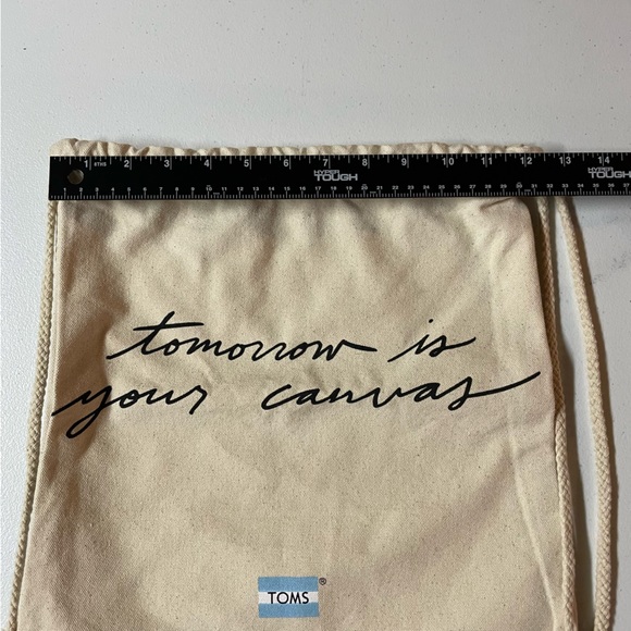 TOMS Drawstring Dust Bag Tomorrow Is Your Canvas 12 X 14.75 - Picture 8 of 10
